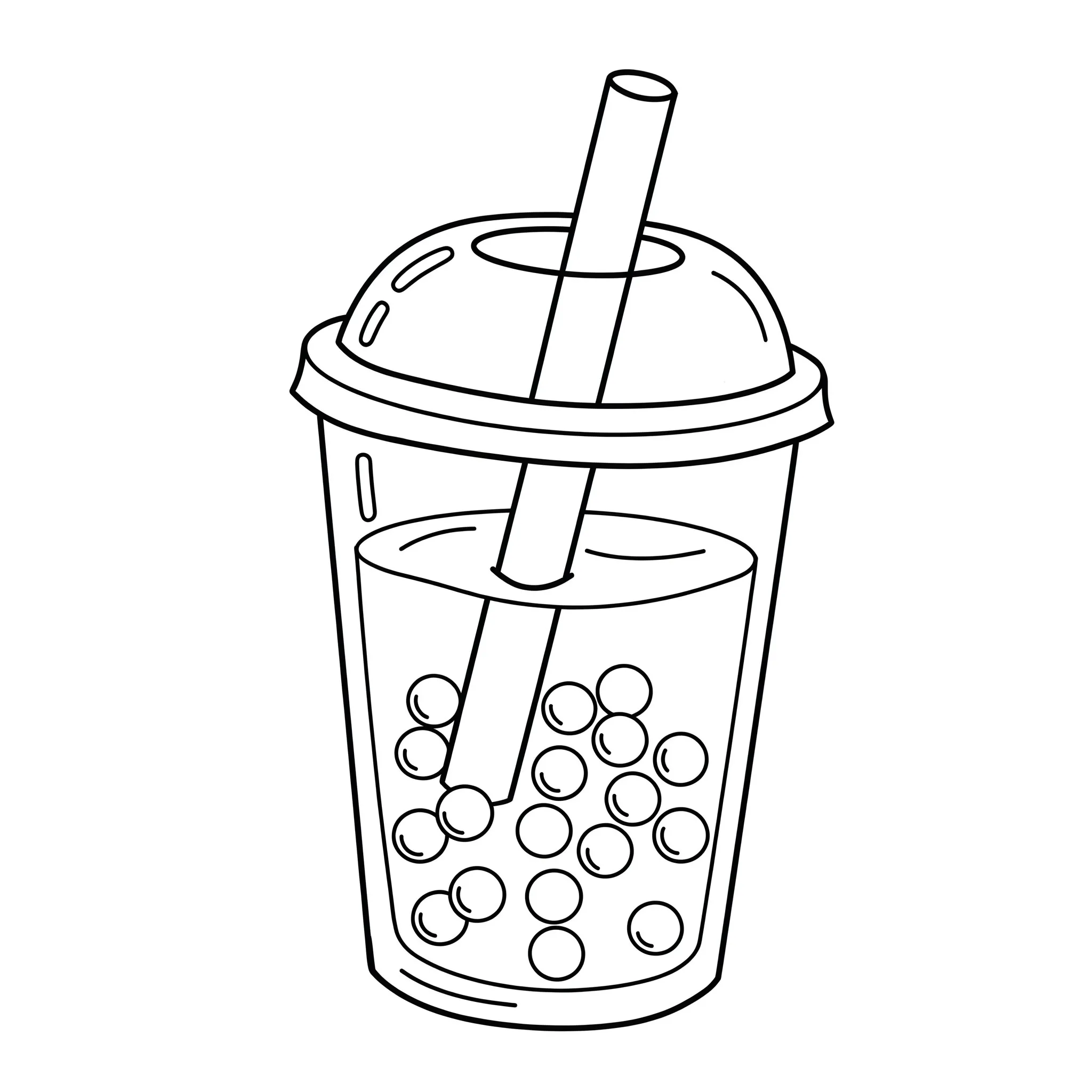 coloriage Un verre de Bubble Tea classique pour enfant de 4 ans