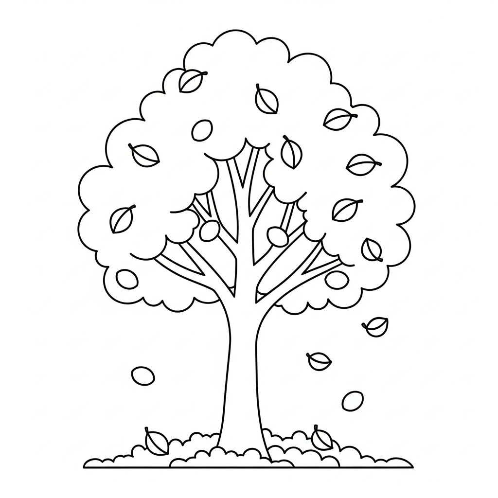 coloriage Arbre updated educatif pour enfant