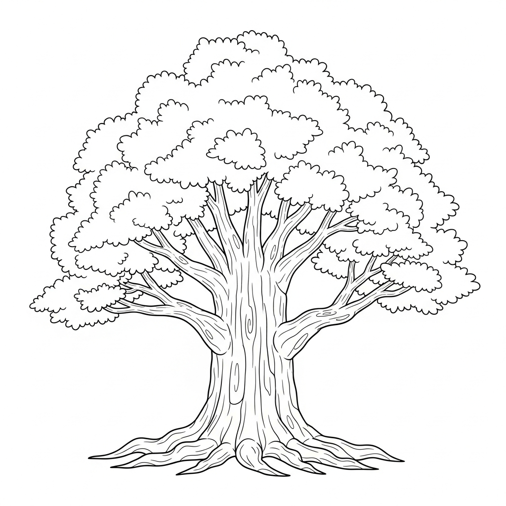 coloriage Arbre updated pour enfant de 4 ans