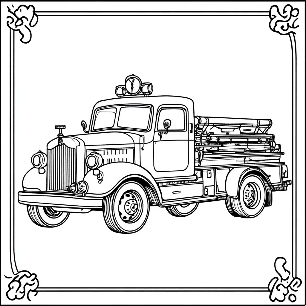 coloriage Camion de pompier de pour enfants