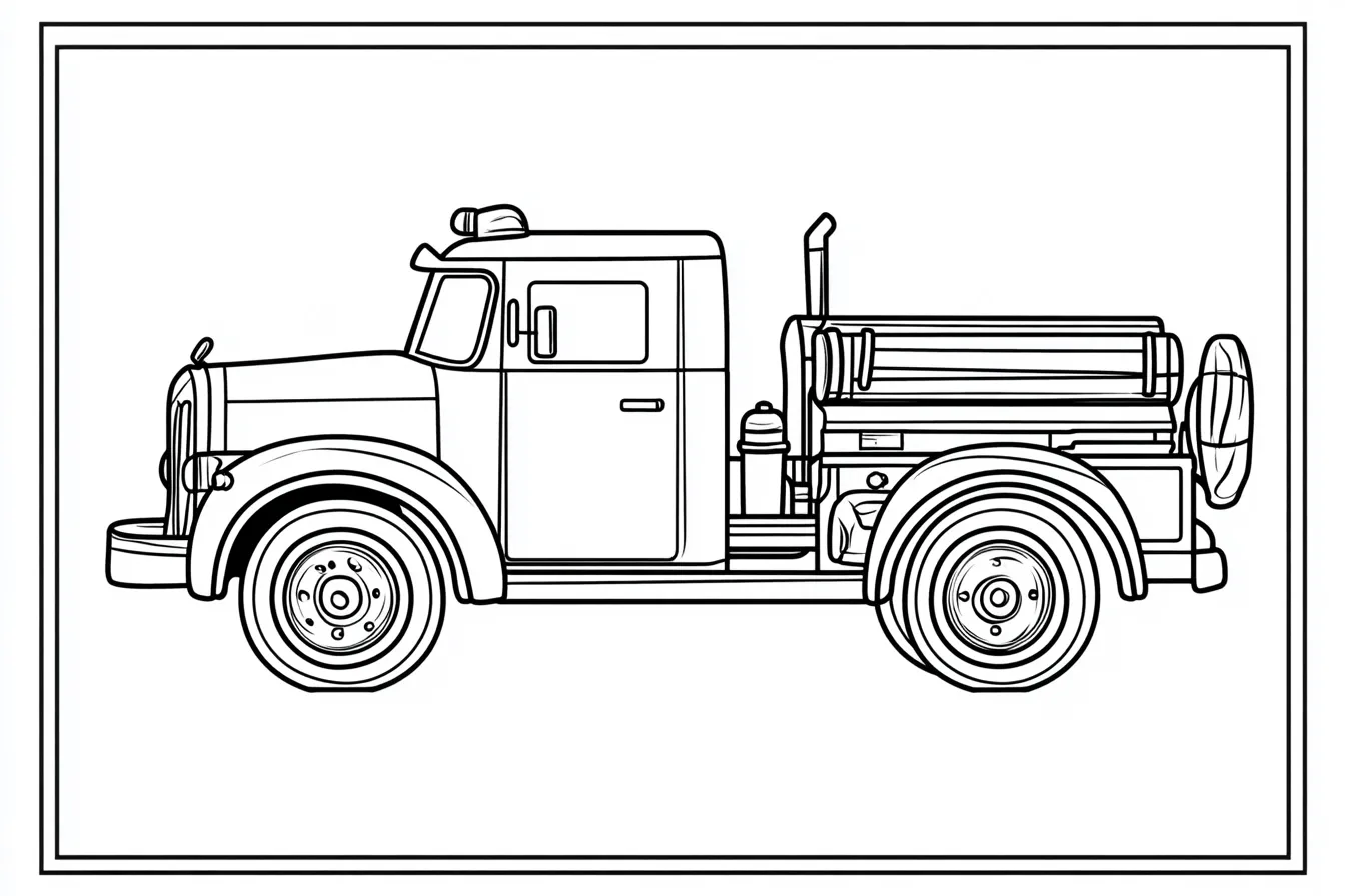 coloriage Camion de pompier et decoupage