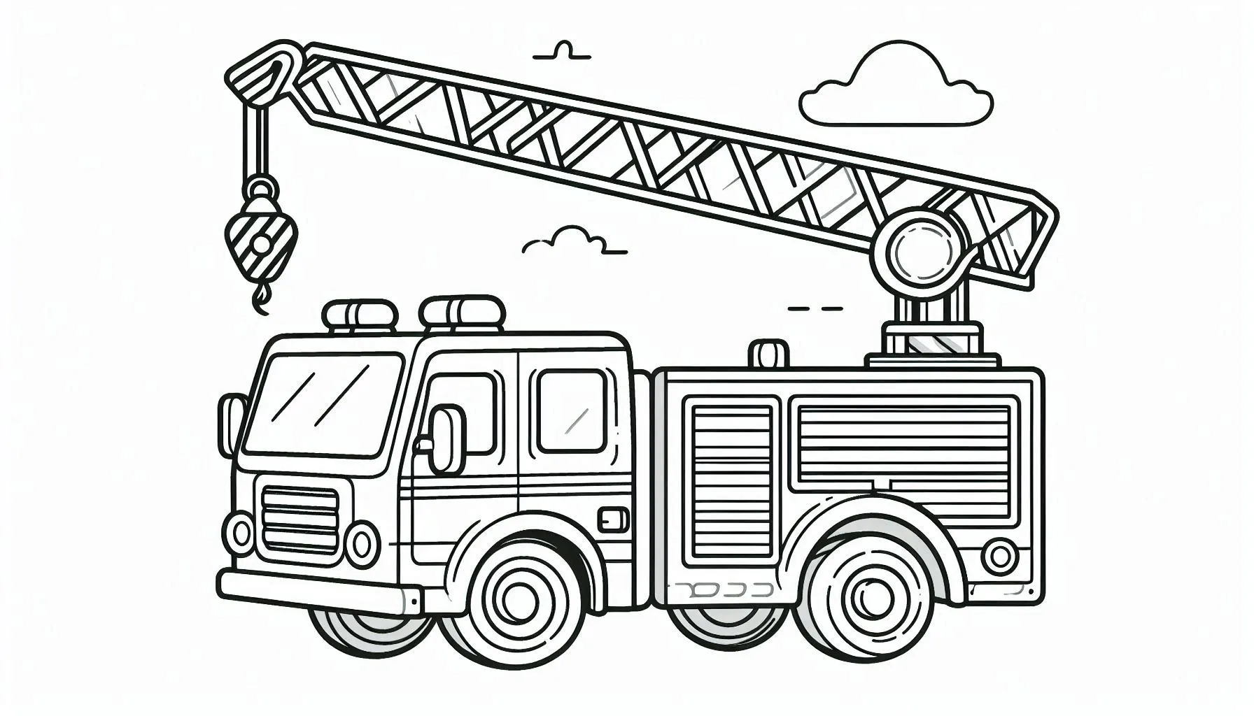 coloriage Camion de pompier educatif pour enfant