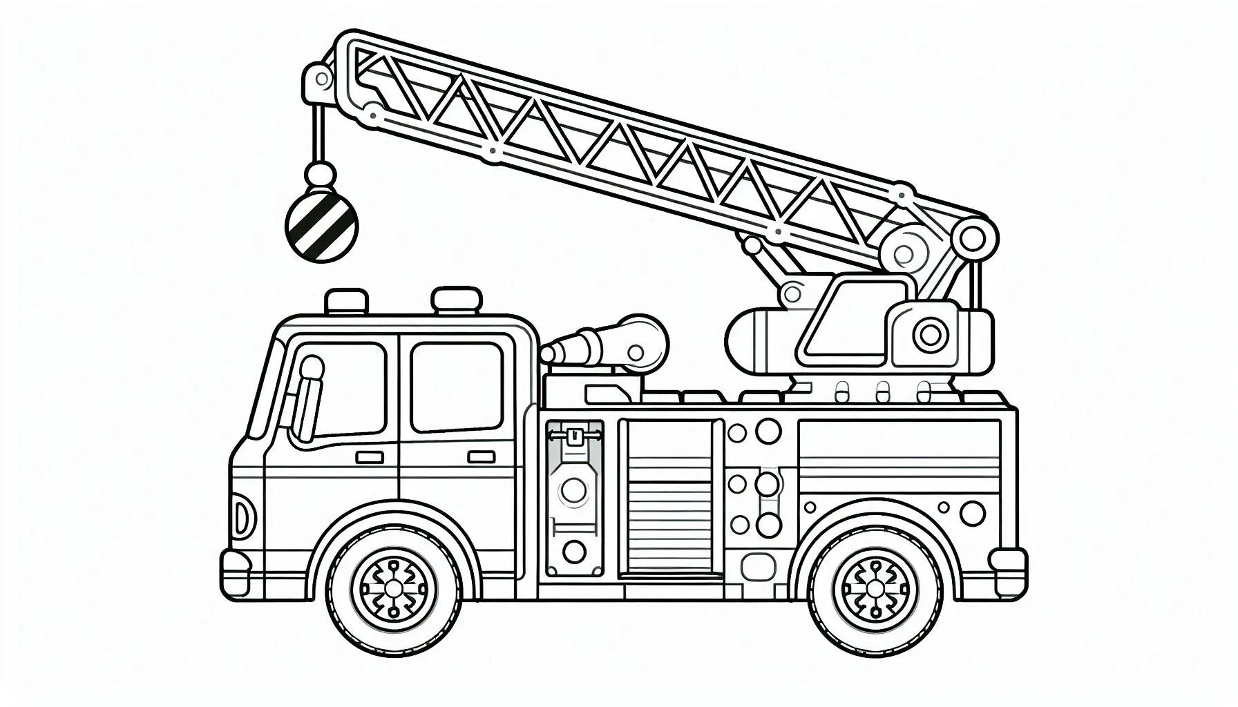 coloriage Camion de pompier pour enfant