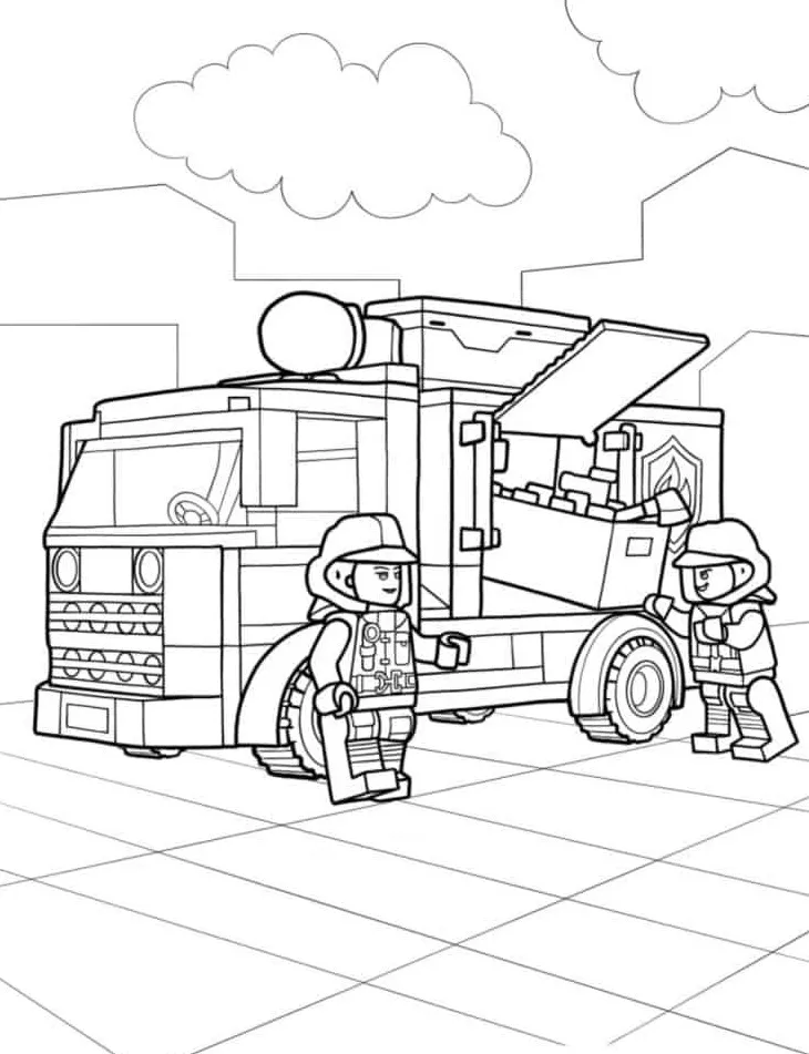 coloriage Camion de pompier pour bebe a imprimer 3