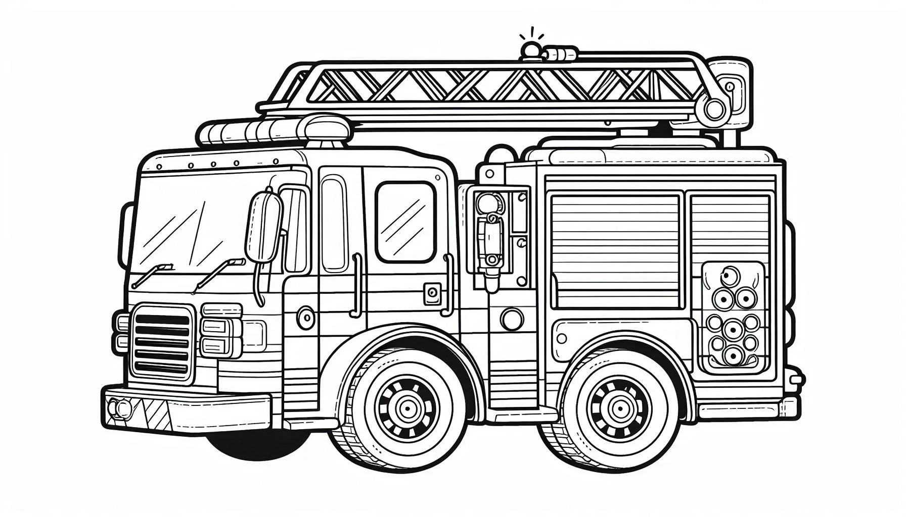 coloriage Camion de pompier pour enfant de 8 ans