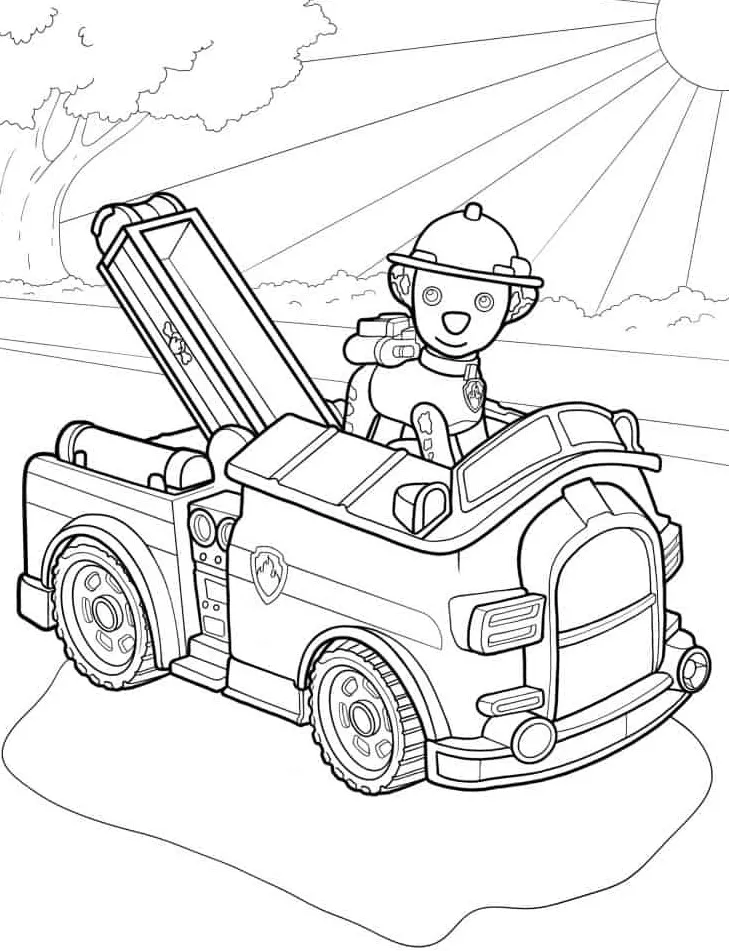 coloriage Camion de pompier a colorier en ligne gratuitement