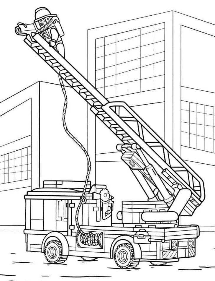 coloriage Camion de pompier à imprimer gratuitement pdf 1