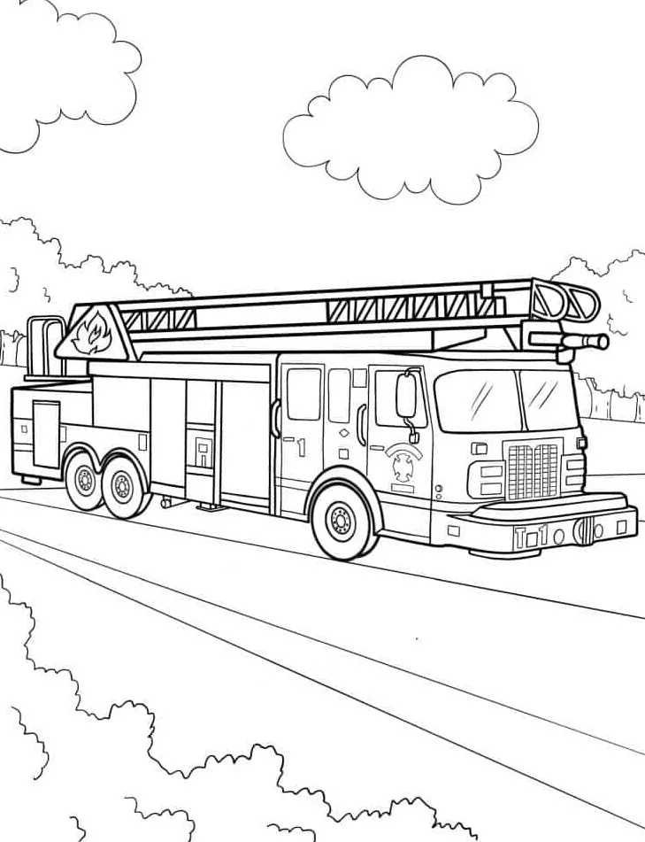 coloriage Camion de pompier à imprimer gratuit