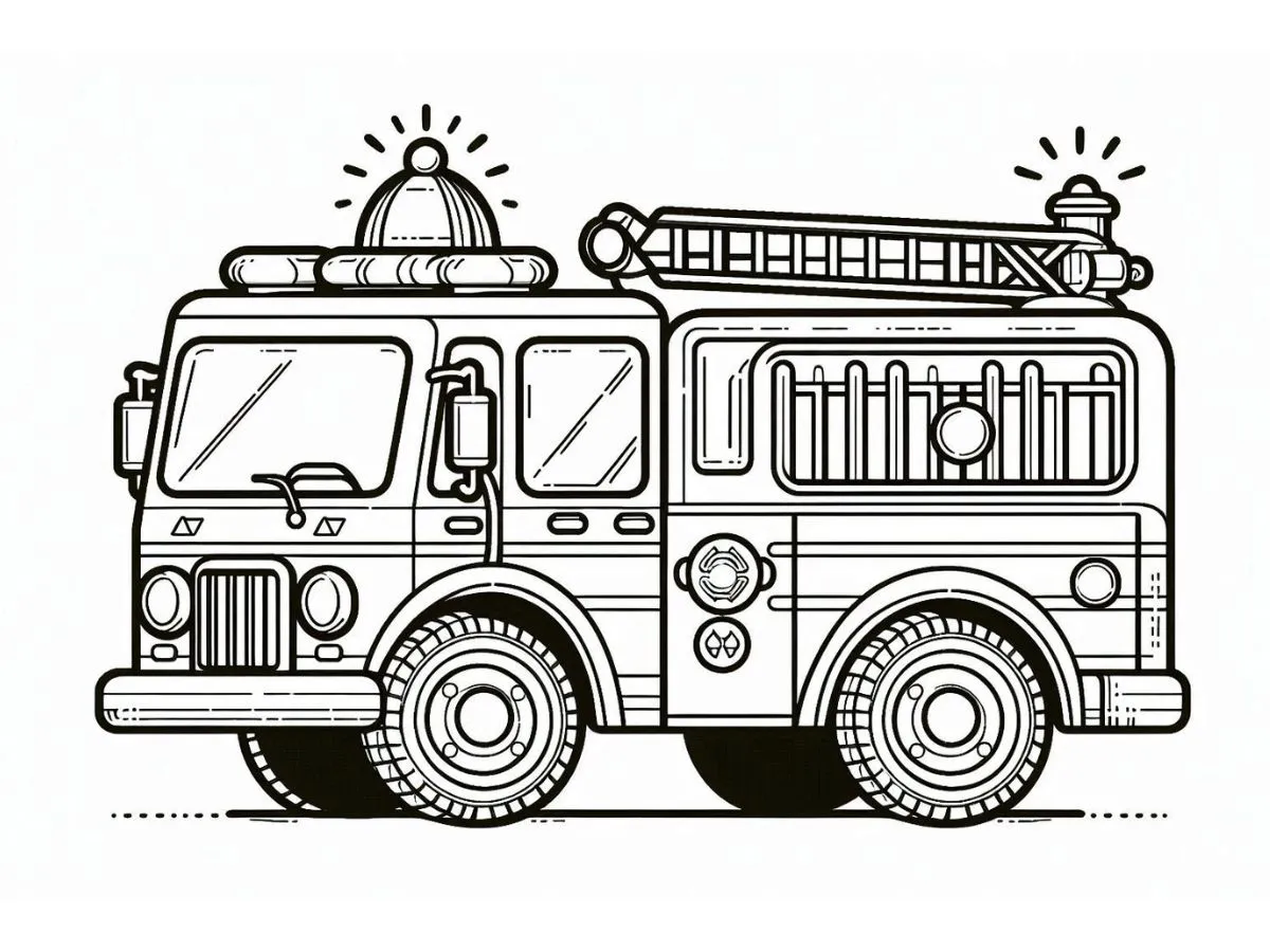 coloriage Camion de pompier pour bebe a imprimer