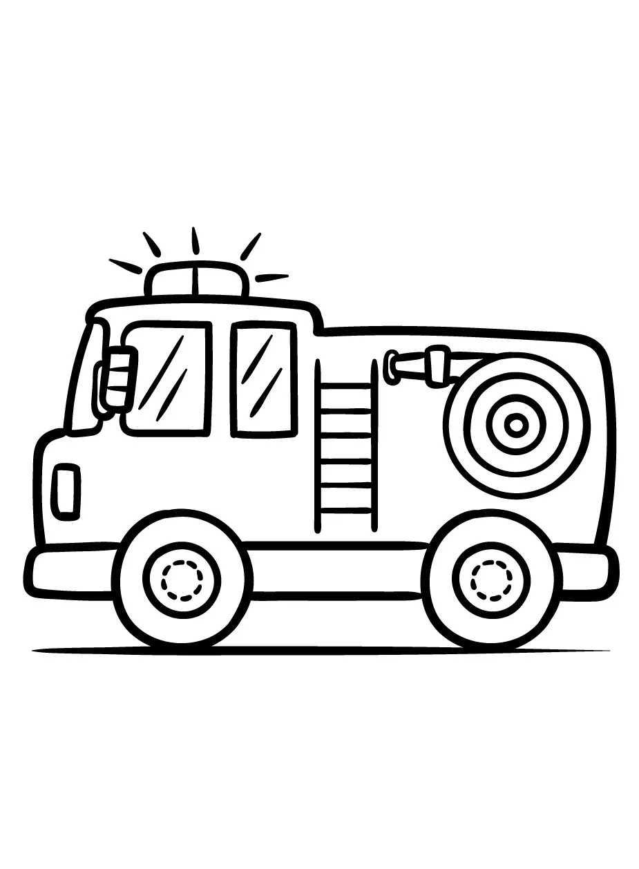 coloriage Camion de pompier educatif pour enfant 1