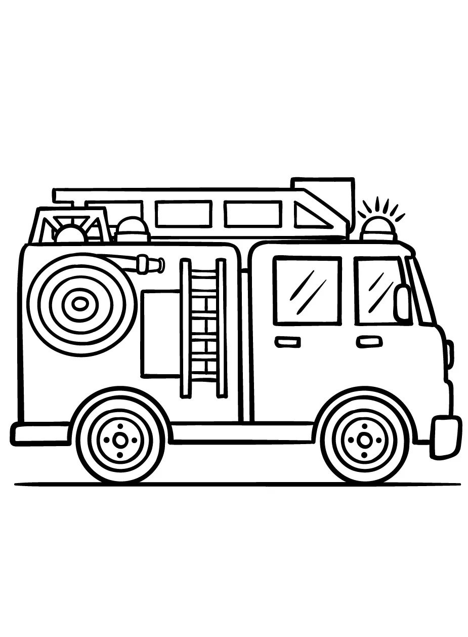 coloriage Camion de pompier pour enfants a imprimer