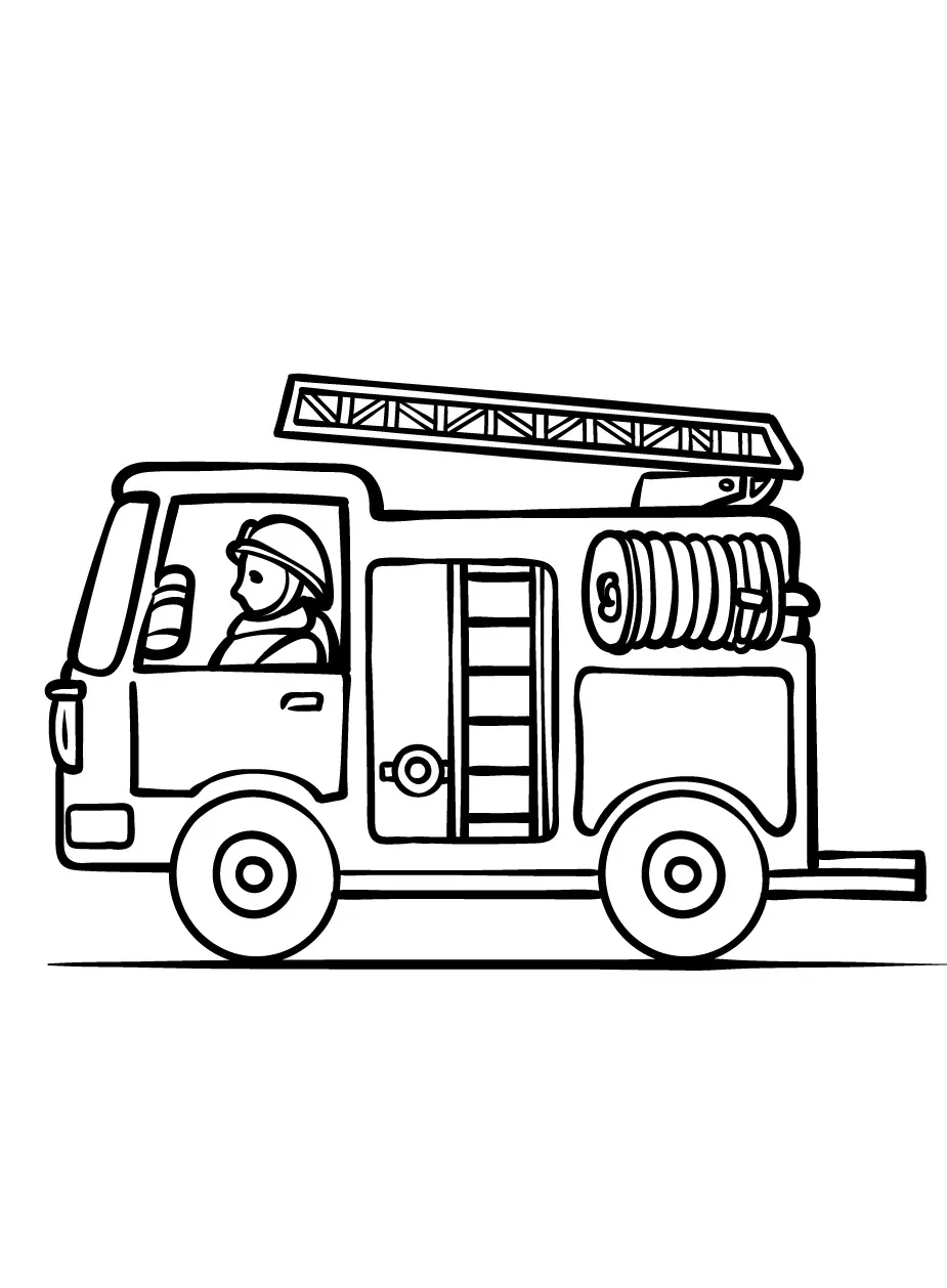 imprimer coloriage Camion de pompier pour enfant 2