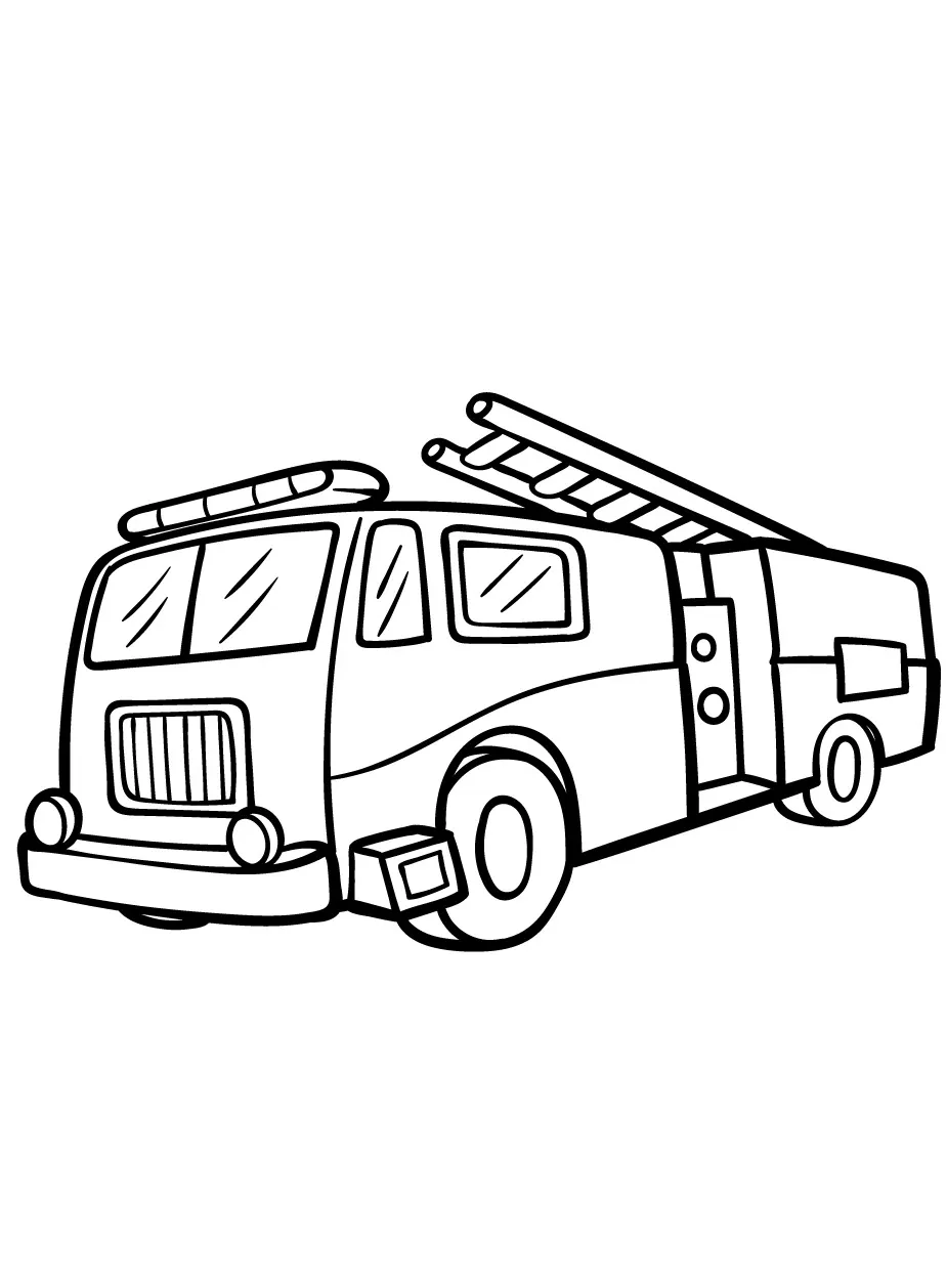 coloriage Camion de pompier de pour enfants 1