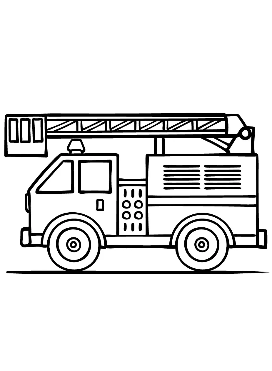 coloriage Camion de pompier pour enfant 2