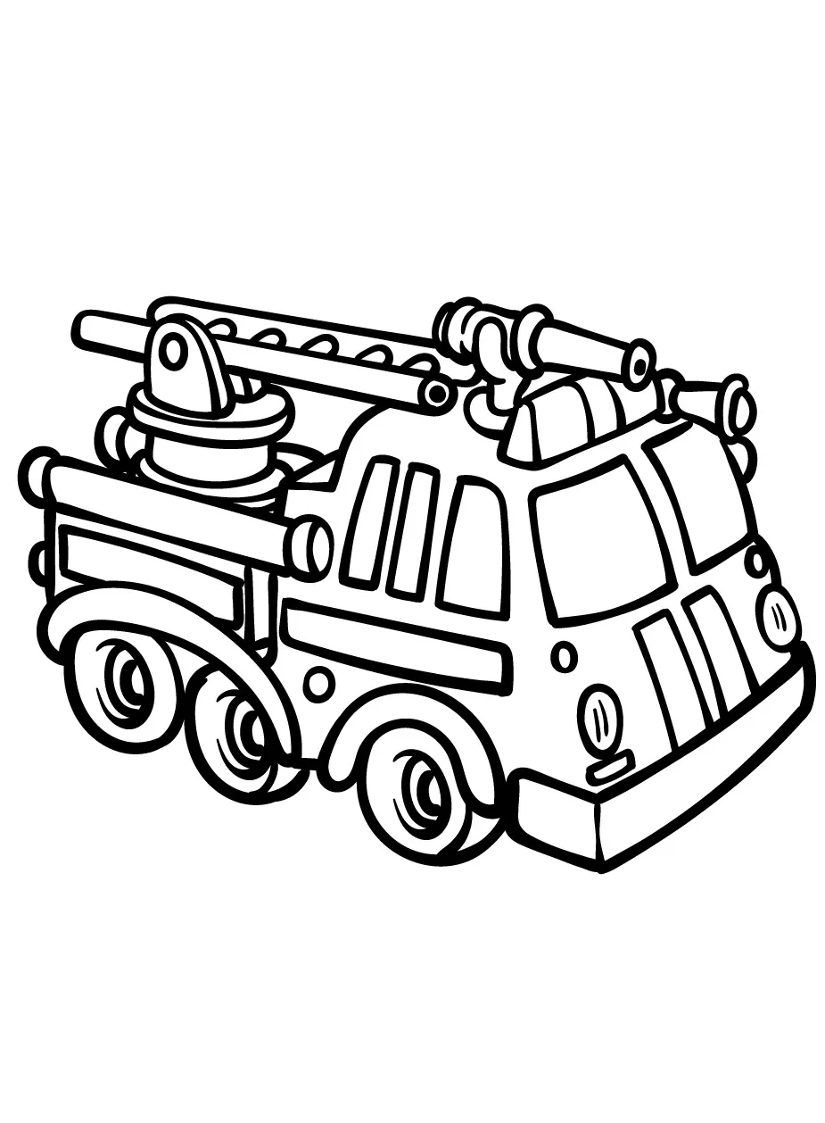 coloriage Camion de pompier pour enfants a imprimer gratuit