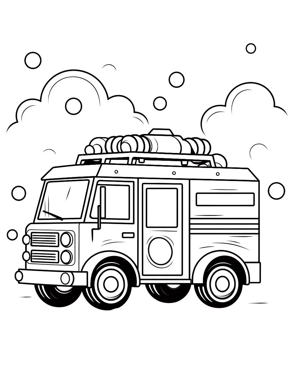 coloriage Camion de pompier a imprimer gratuitement