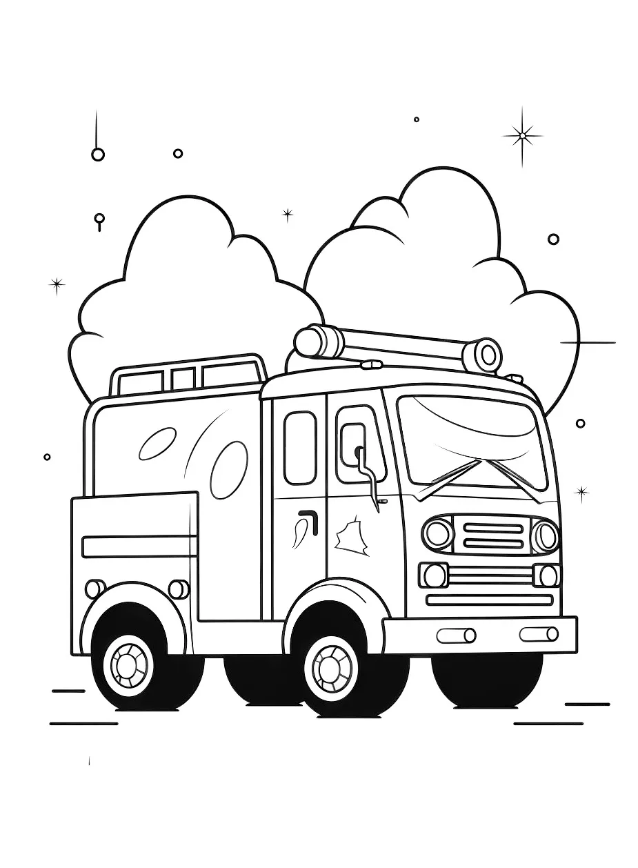 coloriage Camion de pompier en ligne