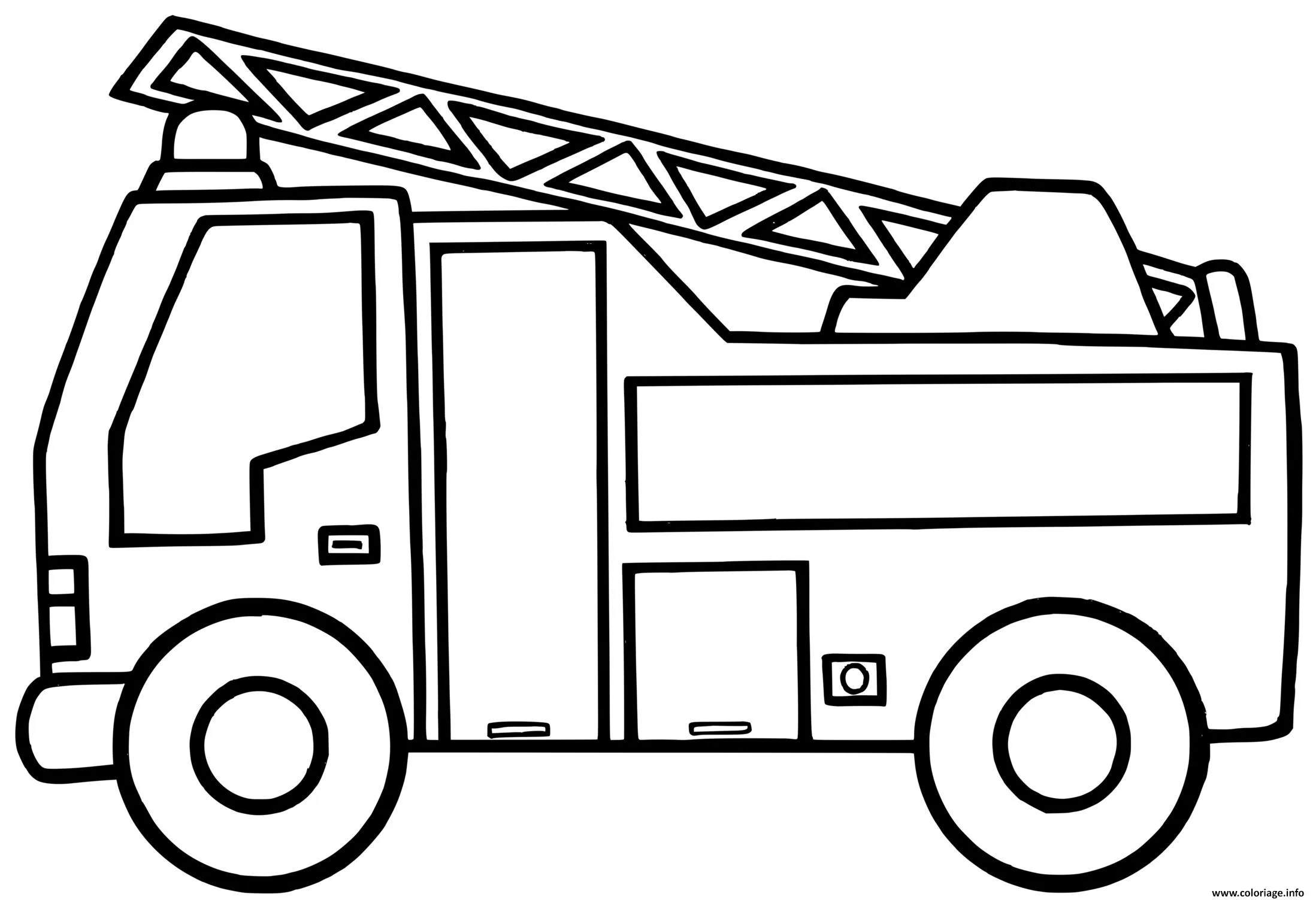 imprimer coloriage Camion de pompier pour enfant