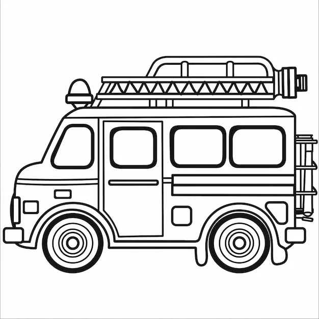 coloriage Camion de pompier a imprimer gratuit