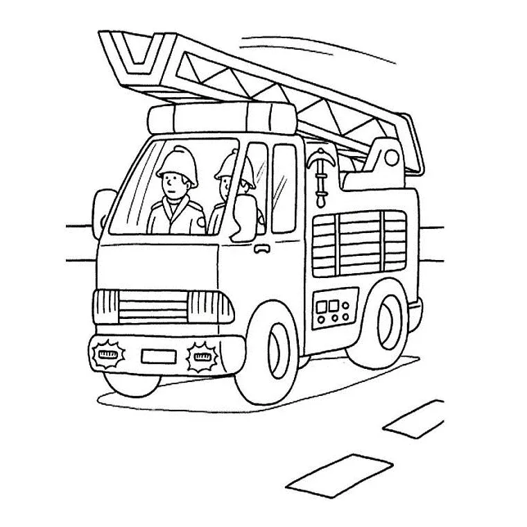 coloriage Camion de pompier a dessiner et imprimer