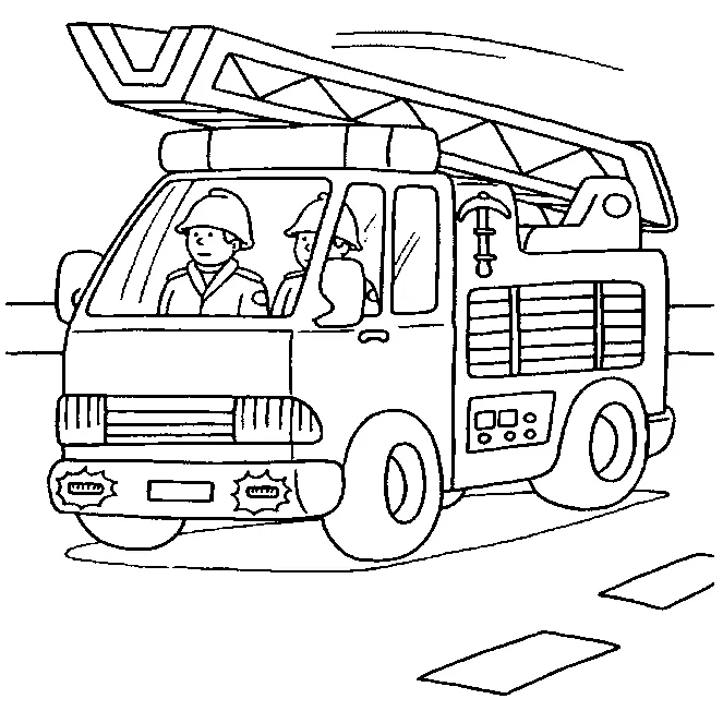 coloriage Camion de pompier pour bebe a imprimer 1