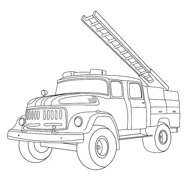 imprimer coloriage Camion de pompier