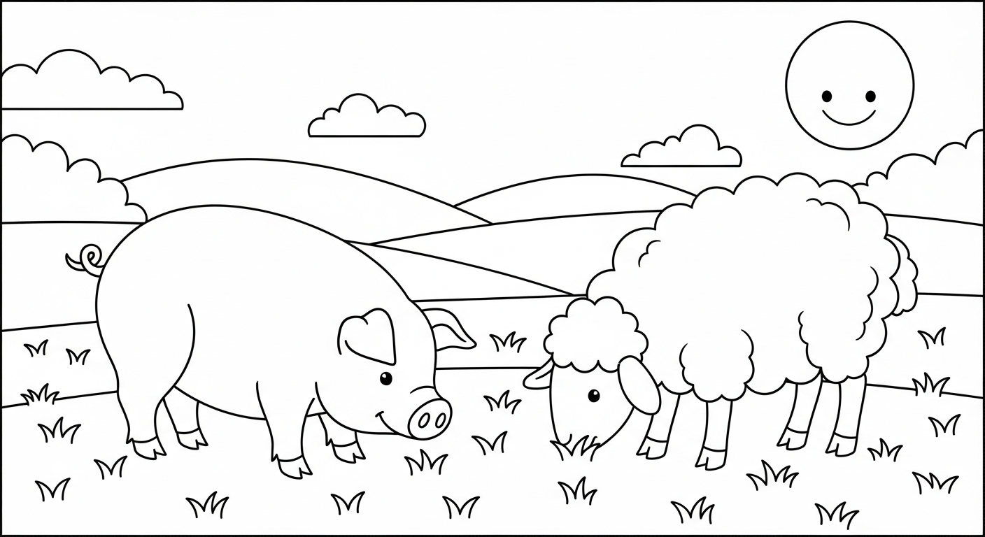 coloriage Cochon updated à imprimer pour enfant de 10 ans 1