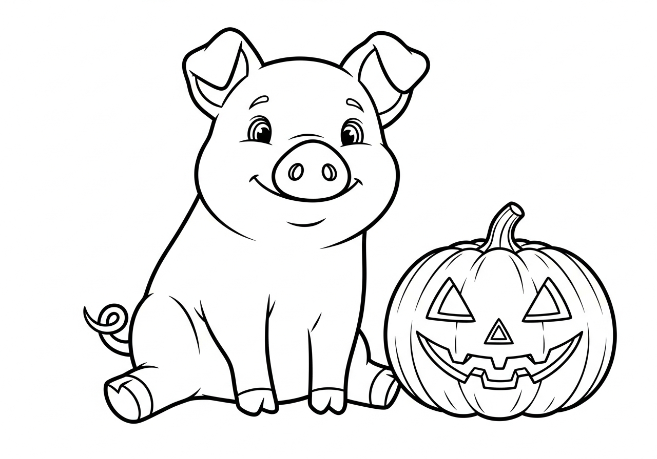 coloriage Cochon updated et découpage à imprimer