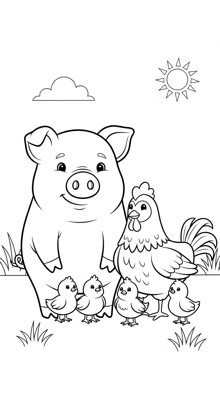 coloriage Cochon updated pour enfant de 5 ans