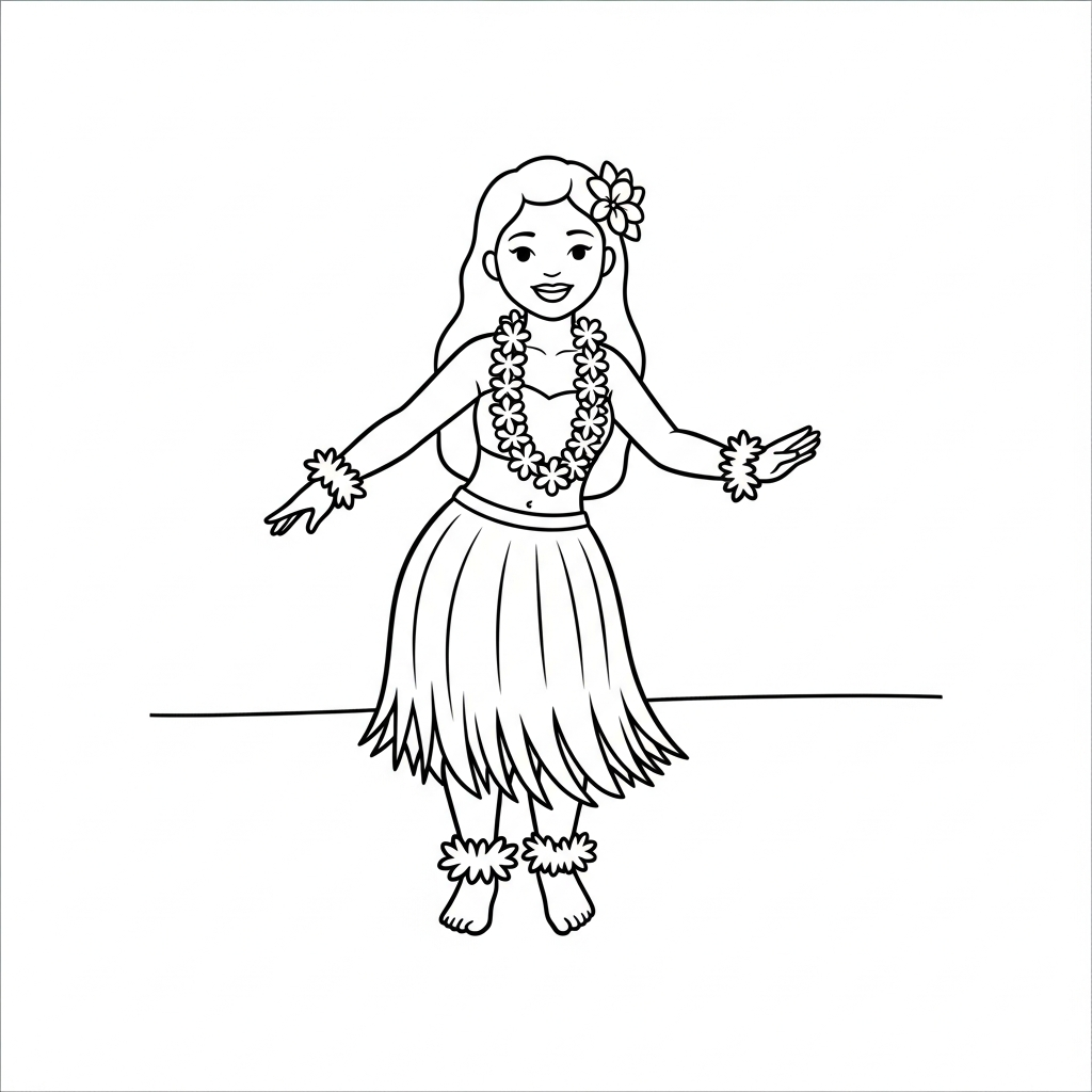 image de coloriage Danseuse updated pour enfant