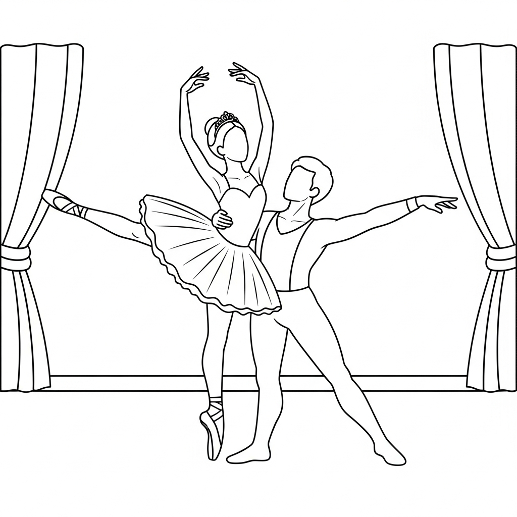 coloriage Danseuse updated a dessiner en ligne