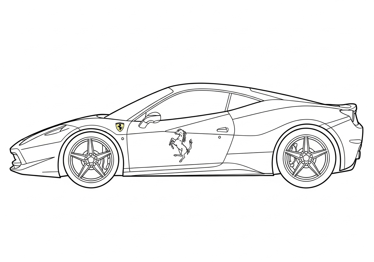 coloriage Ferrari update à imprimer pour enfant de 12 ans