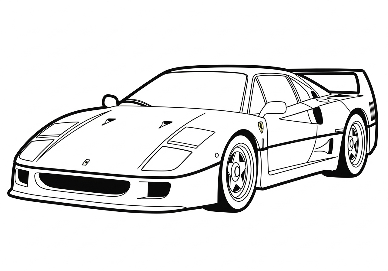 coloriage Ferrari update à imprimer pour enfant de 6 ans