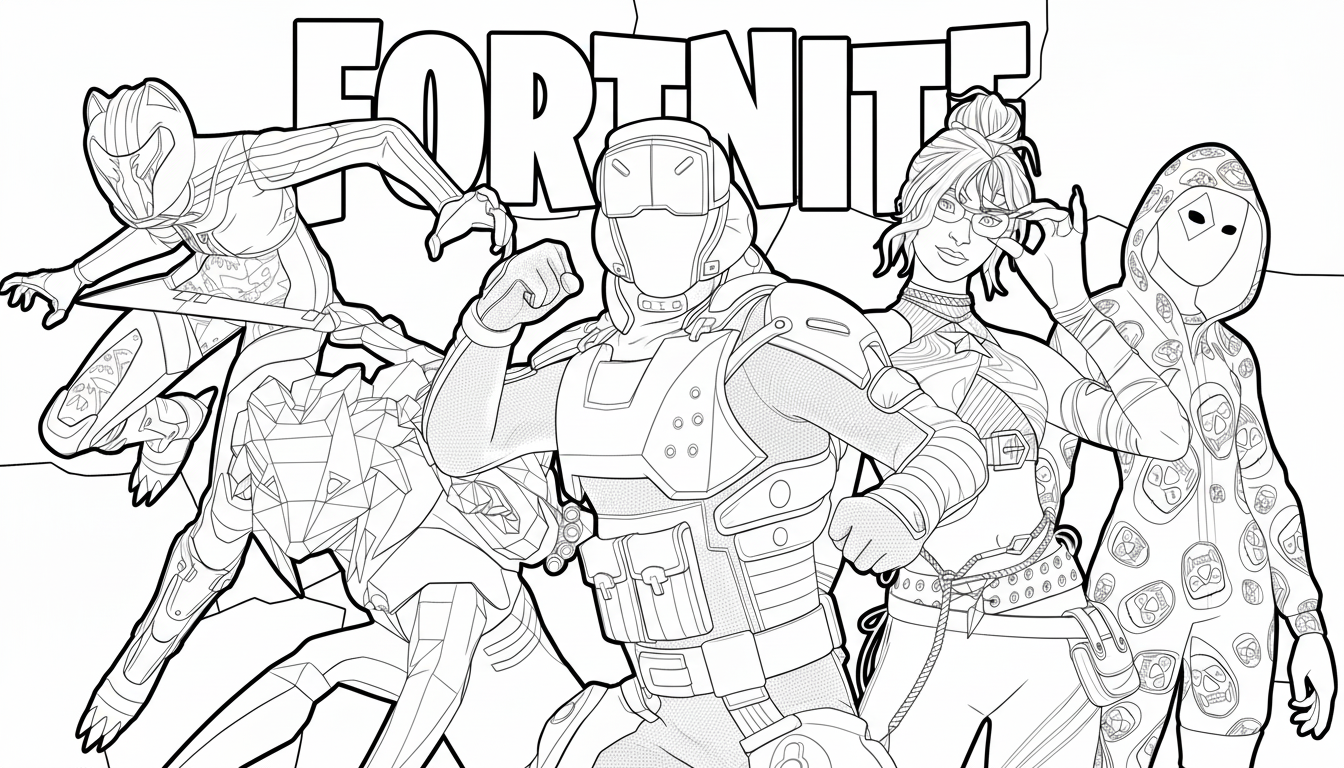 coloriage Fornite update pour enfants a imprimer