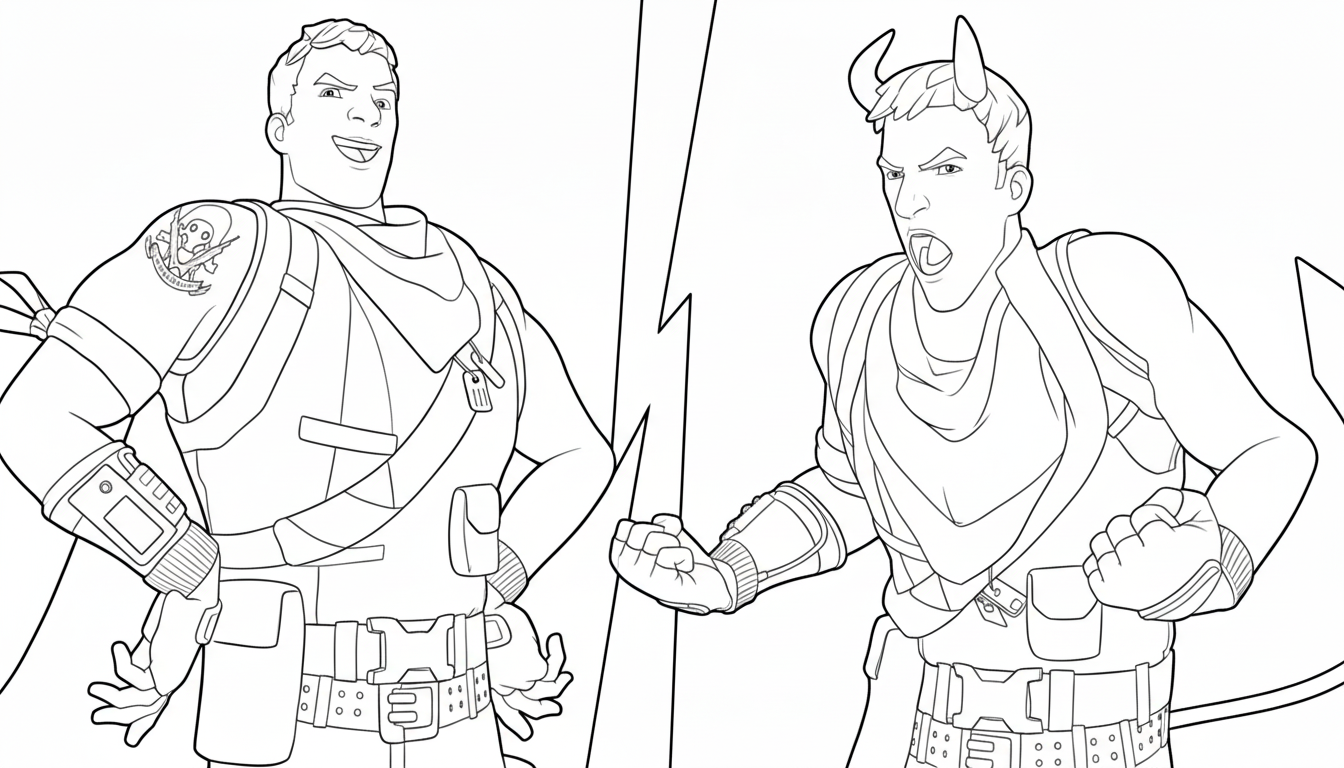 coloriage Fornite update d'enfant a imprimer