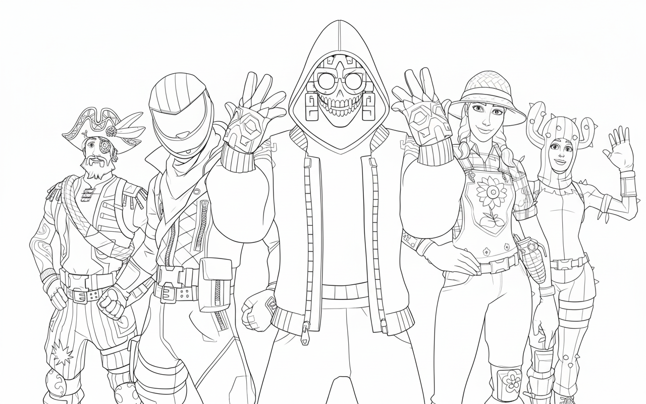 coloriage Fornite update à imprimer pour enfant de 9 ans