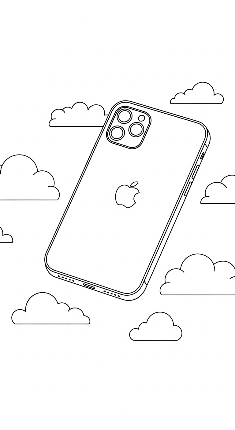 coloriage Iphone update a colorier en ligne gratuitement