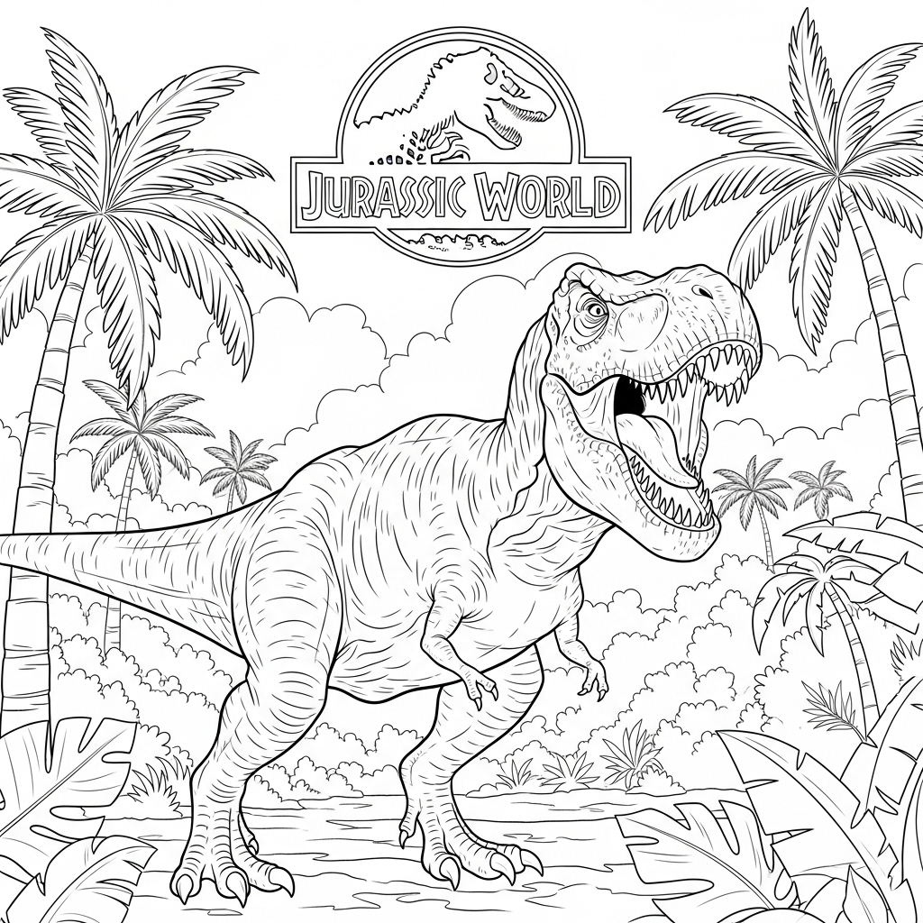 coloriage Jurassic World update et dessin a imprimer