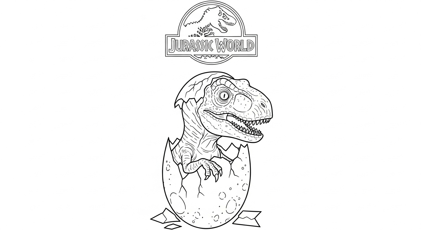 coloriage Jurassic World update et découpage à imprimer