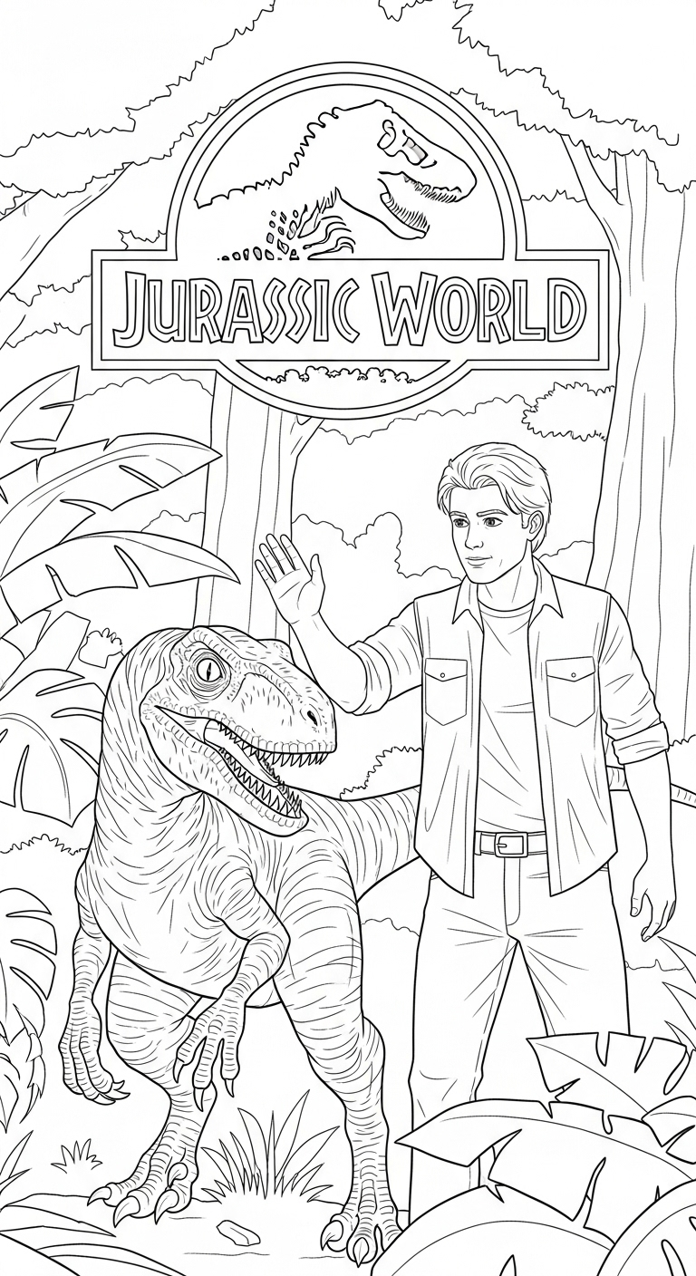 coloriage Jurassic World update d'enfant a imprimer