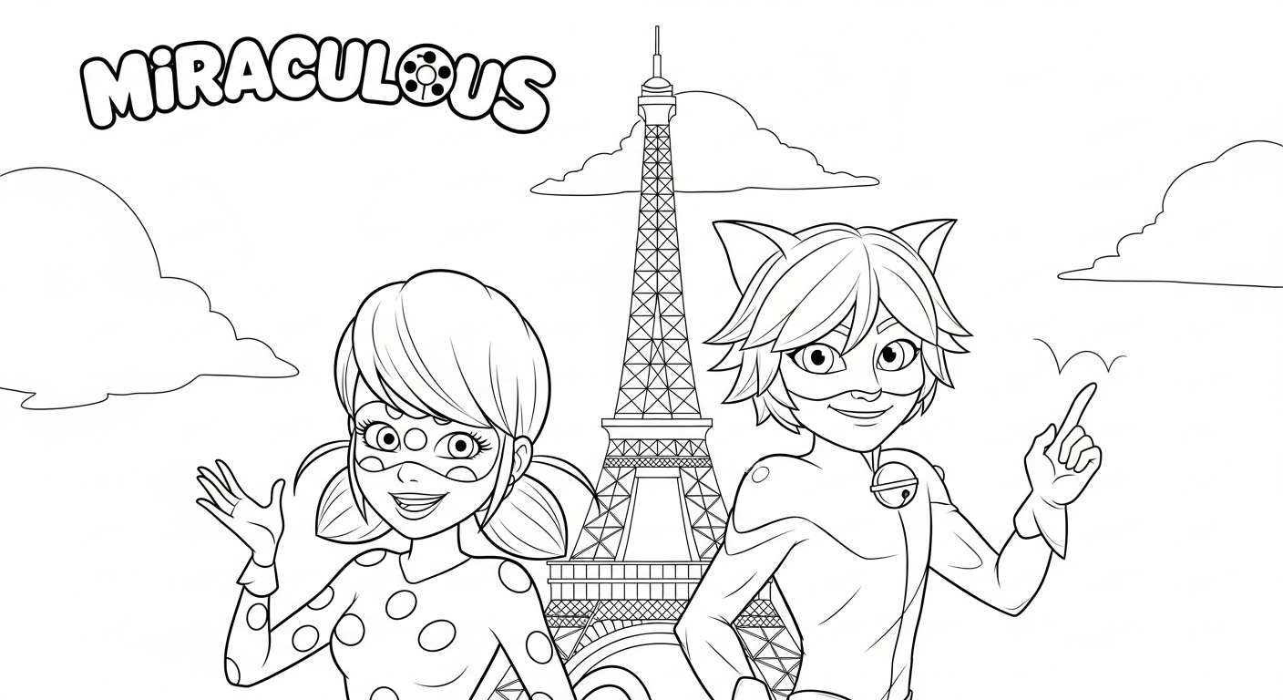 coloriage Miraculous update à imprimer pour enfant de 8 ans