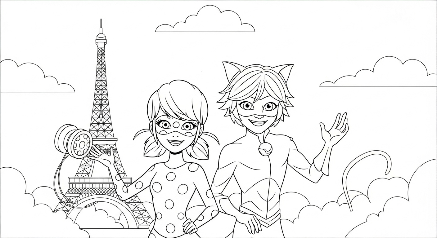 coloriage Miraculous update pour enfant de 6 ans