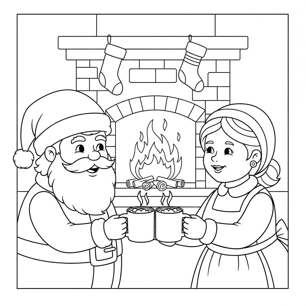coloriage Pere Noël updated à imprimer pdf gratuit 1