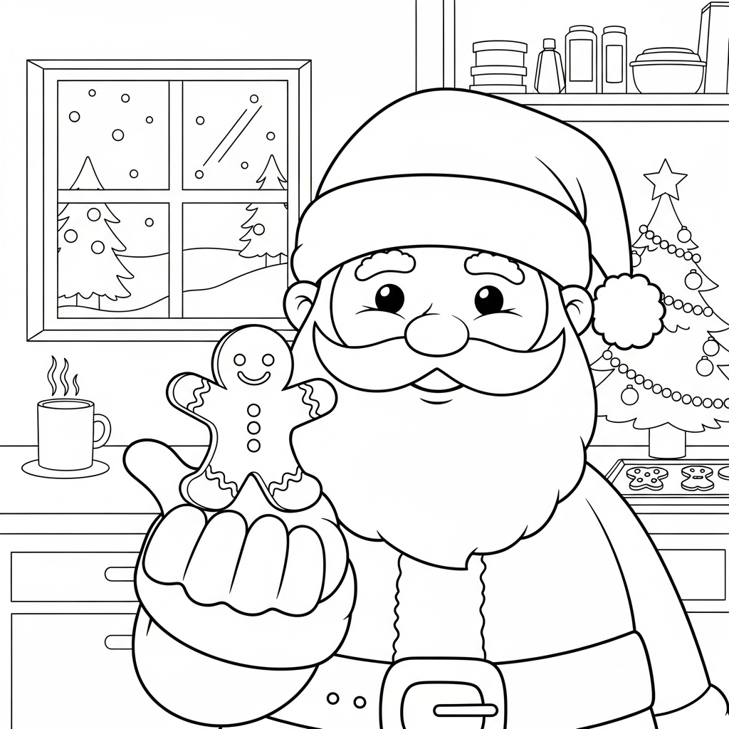 coloriage Pere Noël updated a dessiner et imprimer