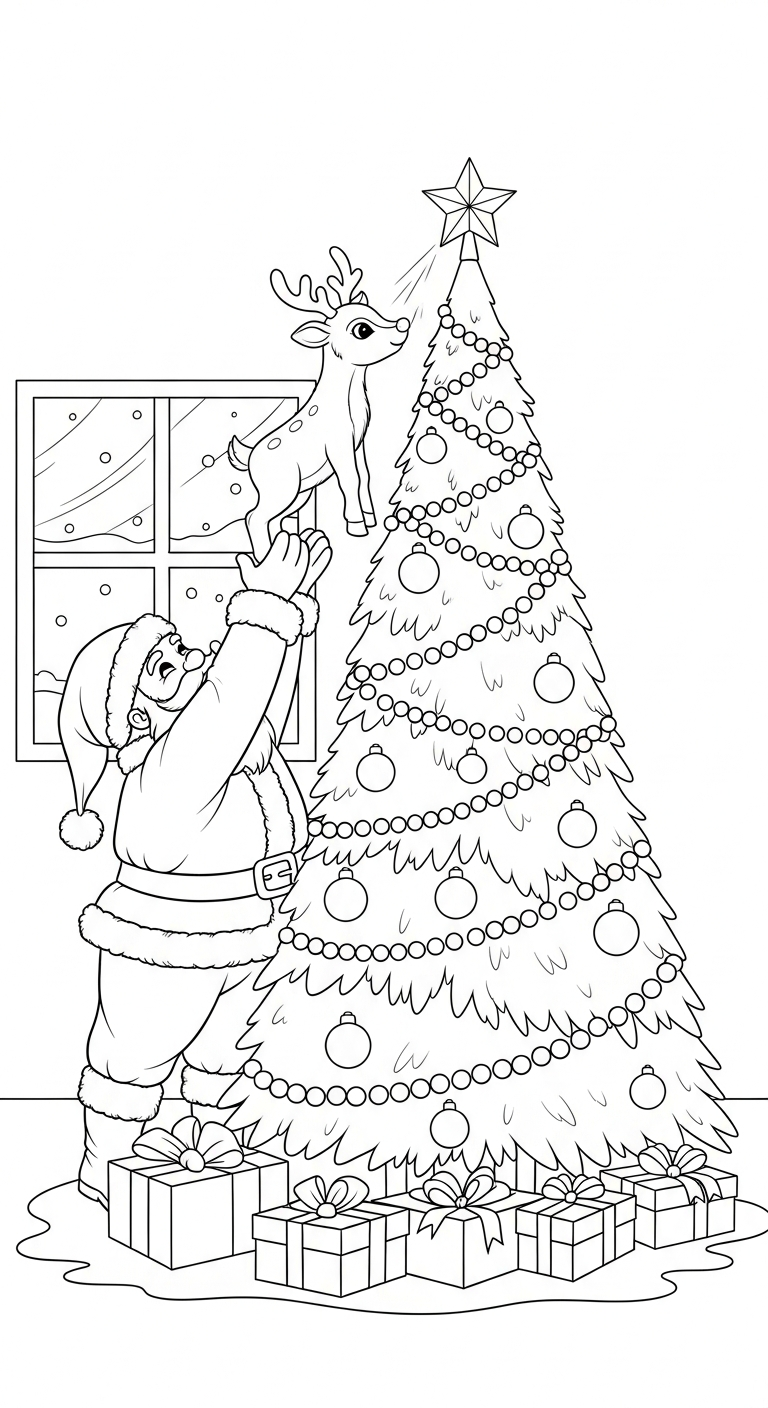 coloriage Pere Noël updated à imprimer