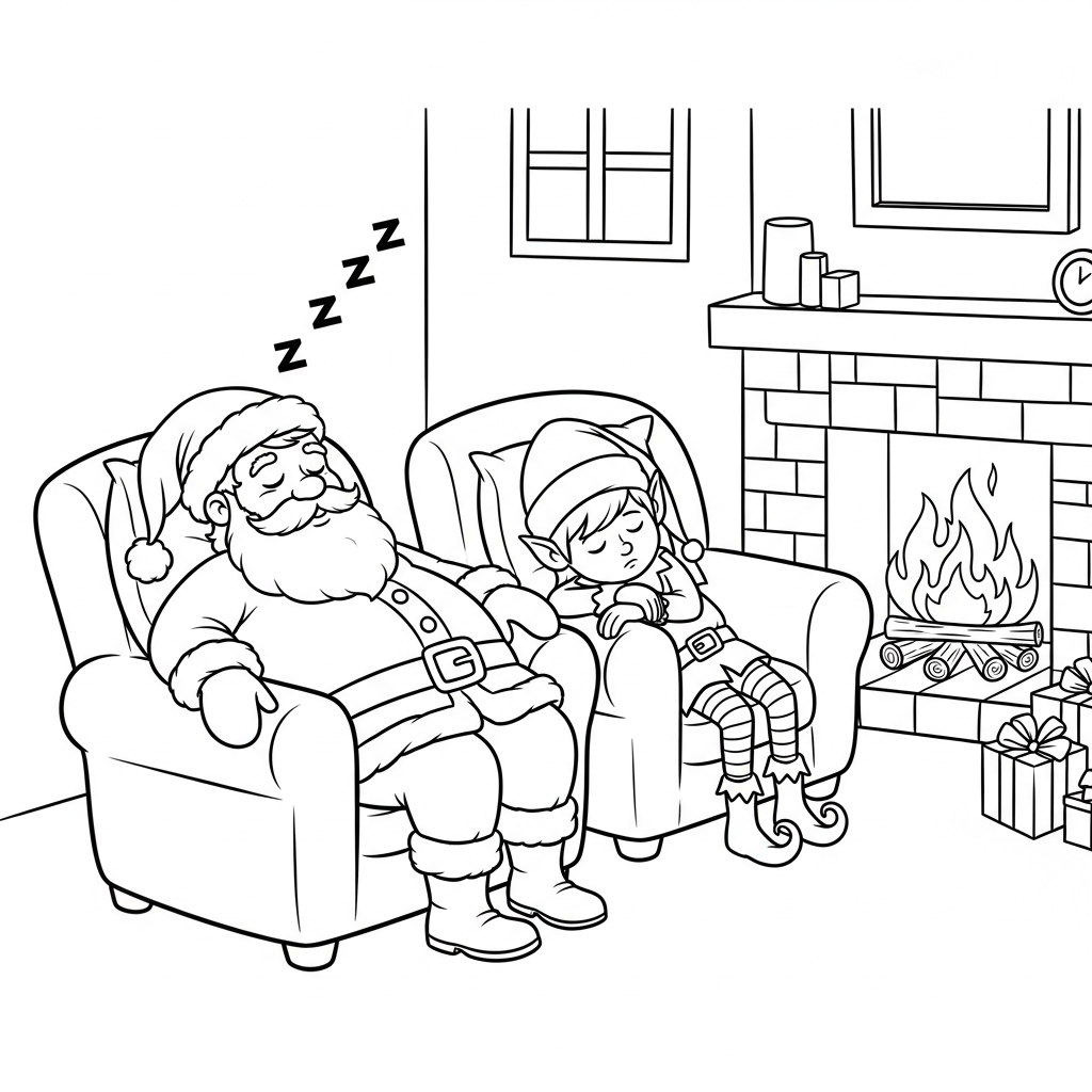 imprimer coloriage Pere Noël updated gratuit