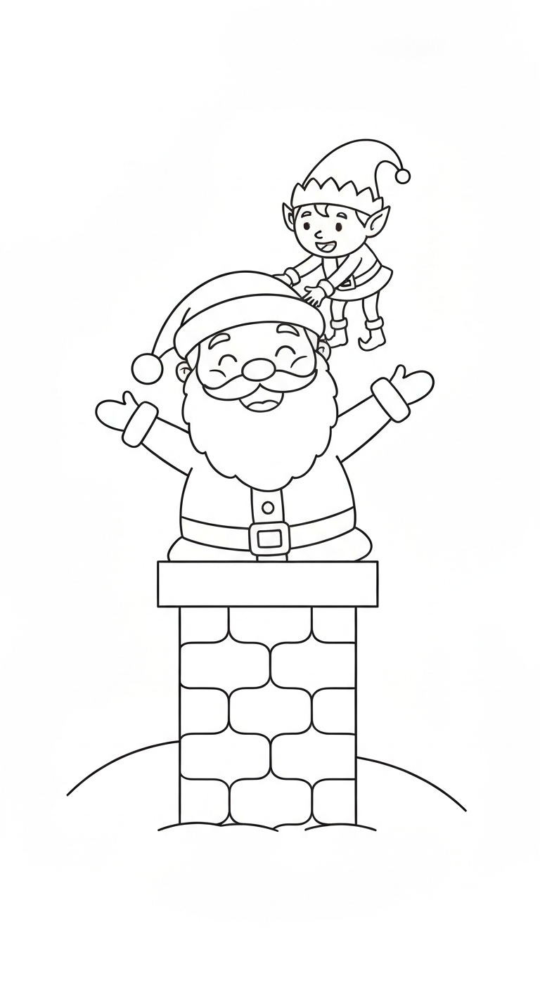 coloriage Pere Noël updated pour enfant de 8 ans