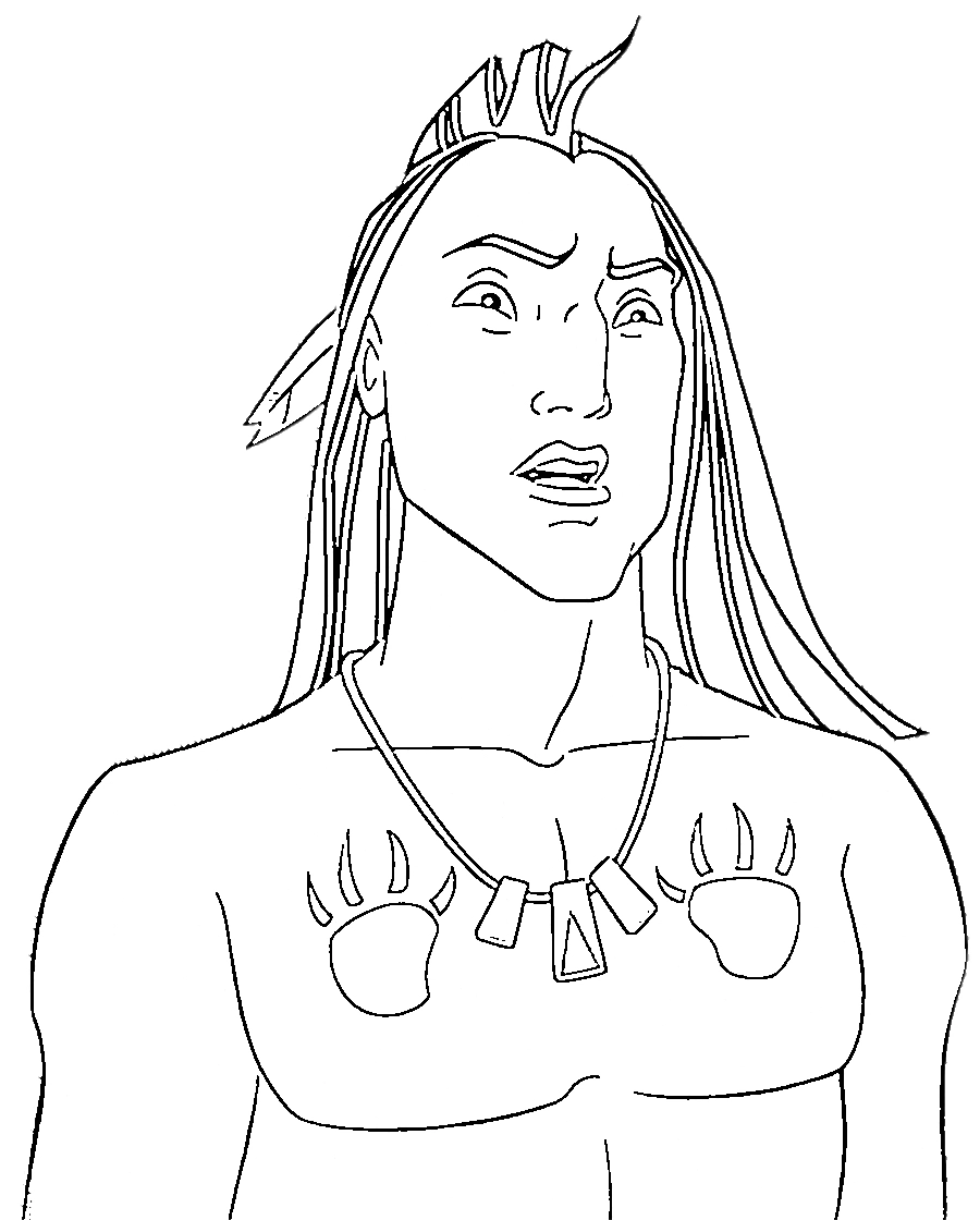 coloriage Pocahontas pour enfant gratuit