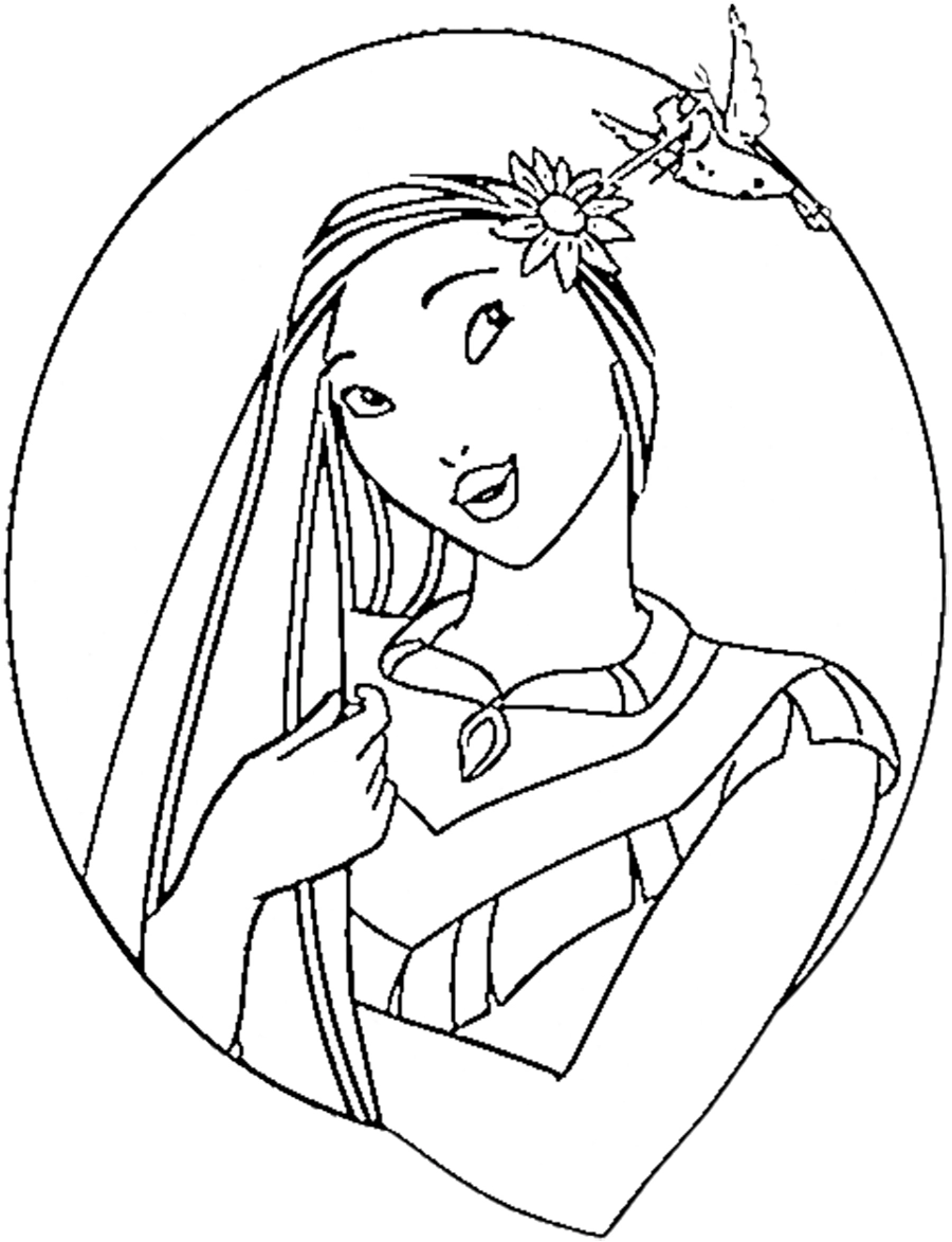 coloriage Pocahontas gratuit pour enfants