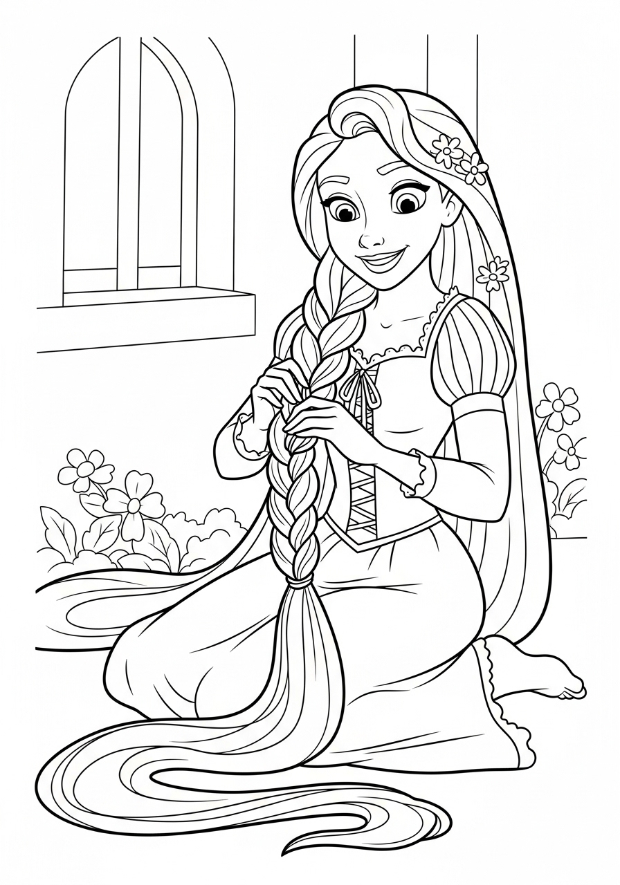 coloriage Raiponce update à imprimer pour enfant de 10 ans